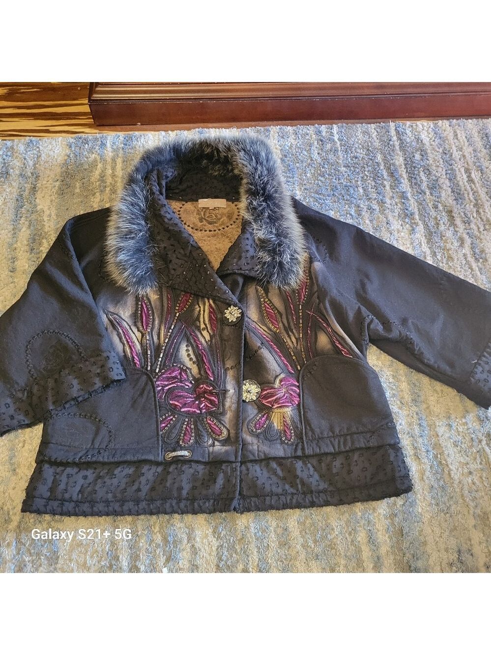 KeKe Collection XL 3/4 Sleeve Jacket Faux Fur Collar